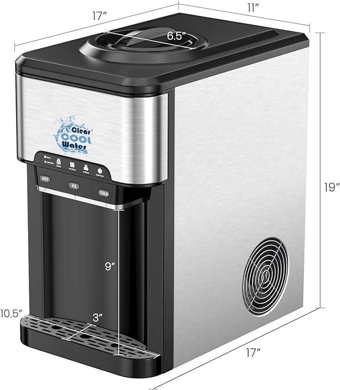 Clear Cool Water 3-in-1 Water Cooler Dispenser with Built-in Ice Maker w/ 3 Temperature Settings - Image 7