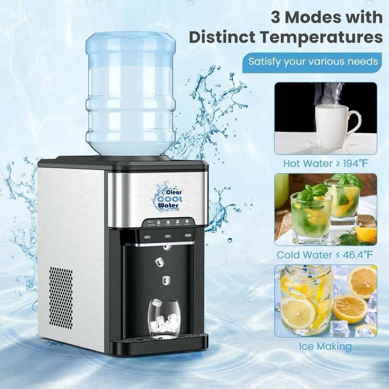 Clear Cool Water 3-in-1 Water Cooler Dispenser with Built-in Ice Maker w/ 3 Temperature Settings - Image 3